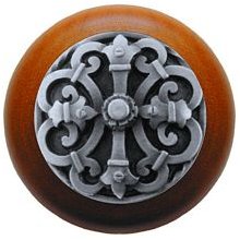 Notting Hill NHW-776C-AP Chateau Wood Knob in Antique Pewter/Cherry wood finish
